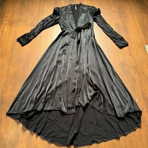 Free People Marilyn duster in black satin